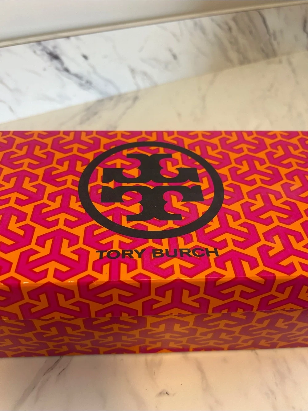 Tory Burch Black Patent Logo Round-Toe Ballet Flats